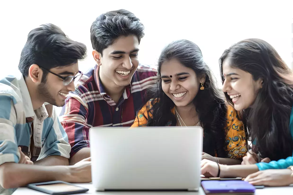 group of young Indian students
